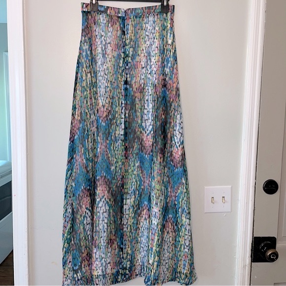 Shabby Apple Maxi Skirt Mosaic Print Chiffon Layered - Picture 8 of 13